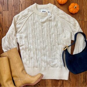 Aerie NWT Cable Crew Sweater